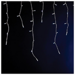 Βροχη, 175 led 3mm, 31v Μετασχηματιστη, Σταθερο, Διαφανο pvc Καλωδιο, Λευκο led + 20 Θερμα Λευκα Flash Led,  (H50 x W750cm, 3/4/5/2), Προεκταση Παροχης 3m, Ip44