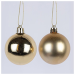 Μπαλα Πλαστικη, Χρυση, Γυαλιστερη και Ματ, σετ 6τμχ, 6cm (Top 120)