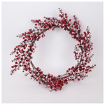 Στεφανι με Κοκκινα Χιονισμενα Berries, 45cm