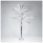 Ασημι Δεντρο Φτερη 2,1m, Μετασχηματιστης, 180 Θερμα Λευκα Mini Led, Προεκταση Παροχης 3m, Ip44