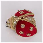 Πασχαλιτσα Κοκκινη Βελουδινη με Χρυσα Διακοσμητικα, 5x9χ13cm