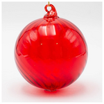 Γυαλινη Μπαλα, Κοκκινη Διαφανη, σετ 4τμχ, 10cm