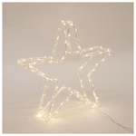 Ακρυλικο Αστερι, 3,5v Μετασχηματιστη, 100 Θερμα Λευκα Led, Προεκταση Παροχης 5m, 36x7x36cm, Ip44