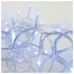 Κουρτινα, 240 led 3mm, 31v, Επεκταση ωσ 3, με Μετασχηματιστη, Προεκταση Παροχης 300cm, Διαφανο Καλωδιο, Μπλε Led, 200x100cm, Ιρ44