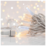 Σειρα, 100 led 5mm, 230v, 3 Επεκτασεις εωσ 9 Σετ, Λευκο Καουτσουκ Καλωδιο, 90 Θερμα Λευκα led kai 10 Λευκα Flash Led, ana 10cm, Προεκταση Παροχης 1,5cm, Ιρ65