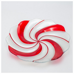 Πιατελα Candy Στρογγυλη, Ασημι Κοκκινο, Γυαλινη Διακοσμητικη, 31.5cm