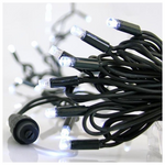 Σειρα, 100 led 5mm με Καπακια, 230v, 3 Επεκτασεις εωσ 9 Σετ, Πρασινο Καουτσουκ Καλωδιο, Λευκο Led, ana 10cm, Προεκταση Παροχης 150cm, Ιρ67