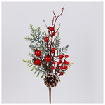 Κλαδι με Berry, Κουκουναρι και Κλαδι Ελατου, 46cm