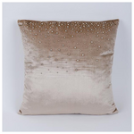 Μαξιλαρι, Μπεζ Βελουδο με Στρας, 45x45cm