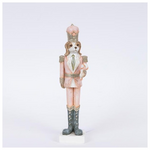 Διακοσμητικο Πολυρεζιν, Σκυλος Στρατιωτης, Ροζ, 6,5x5x23cm