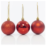 Πλαστικη Μπαλα, Κοκκινη, σετ 6τμχ, 6cm