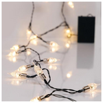 Σειρα, 20 led 5mm, Vintage Διακοσμητικο 1.2mm, Μπαταριας 3xαα, Χρονοδιακοπτη, Πρασινο pvc Καλωδιο, Θερμο Λευκο led ana 10cm, Προεκταση Παροχης 30cm, Ip20