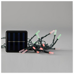 Σειρα, 80 led 5mm, με Ακρυλικη Επεκταση, Ηλιακο Συλλεκτη με Αισθητηρα Φωτος, 8 Προγραμματα, Πρασινο pvc Καλωδιο, Κοκκινο και Πρασινο Led, ana 10cm, Προεκταση Παροχης 1m, Ιρ44