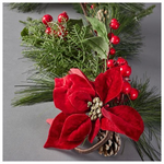 Κλαδα, με Κοκκινα Λουλουδια Φυλλα και Κουκουναρες, 150cm