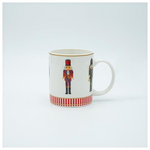 Κουπα με Καρυοθραυστες, Λευκη με Κοκκινες Ριγες, 350ml