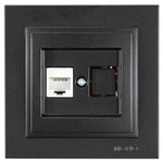 Πριζα Data cat 6 rj 45 Monh Μαυρο