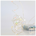 Σειρα, 20 Mini Led, Μπαταριας 3xaa, Χρονοδιακοπτη, Ασημι Χαλκινο Καλωδιο, Χρωματιστο led ana 10cm, Προεκταση Παροχης 10cm, Ip20