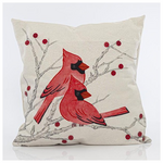 Μαξιλαρι Λευκο, με Κοκκινα Πουλακια, 41x41cm