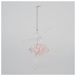 Ακρυλικη Μπαλαρινα, Διαφανη, με ροζ Φουστα, 9,5x15cm