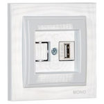 Πριζα usb 220v / 5v 2.4a Λευκη