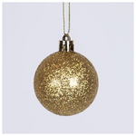 Μπαλα Πλαστικη, Χρυση, Γκλιτερ, σετ 6τμχ, 8cm (Top 120)