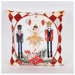 Μαξιλαρι, Κοκκινο, με Καρυοθραυστη και Μπαλαρινα,  45x45cm