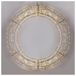 Στεφανι 70cm, 600 Led, 4,5v Μετασχηματιστη, Timer, Ασημι Μεταλλικος Σκελετος, Ασημι Χαλκινο Καλωδιο, Θερμο Λευκο Led, Προεκταση Παροχης 5m, Ip44