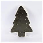 Μαξιλαρι Δεντρακι, Πρασινο Σκουρο Βελουδο με Χρυσα Αστερακια, 6x31x45cm