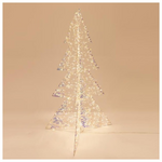 Φωτιζομενο Δεντρο Ιριδιζον 120cm, 960 Led, 24v Μετασχηματιστη, Ασημι Χαλκινο Καλωδιο, Θερμο Λευκο Led, Προεκταση Παροχης 500cm, Ip44