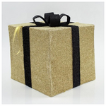 Κουτι Δωρου Υφασματινο, Χρυσο με Μαυρη Κορδελα, 50cm
