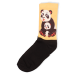 Unisex κάλτσες με σχέδιο Trendy Happy Panda Μαύρο-Κίτρινο