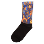 Unisex κάλτσες με σχέδιο Trendy Cosmic Sun Moon Stars Πολύχρωμο