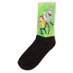 Γυναικείες κάλτσες με σχέδιο Trendy Rick and Morty Μαύρο - Πράσινο