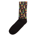 Αντρικές κάλτσες με σχέδιο Trendy Colored Cactus Μαύρο