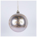 Μπαλα Πλαστικη, Σαμπανι, με Χιονονιφαδες, σετ 6τμχ, 8cm (Top 120)