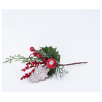 Πικακι με Φυλλα Μηλο και Κοκκινα Διακοσμητικα, 25cm