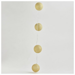 Σειρα, 10 led 5mm,  με Χρυσες Υφασματινες Μπαλες 6cm,  Μπαταριας 2xaa, Timer, Διαφανο pvc Καλωδιο, Θερμο Λευκο ανα 15cm, Προεκταση Παροχης 30cm, Ip20