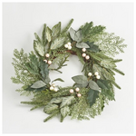 Στεφανι με Φυλλα και ροζ Βατομουρα, 58cm