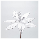 Λουλουδι Λευκο με Διακριτικη Γραμμη Glitter, 30x20cm