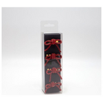 Δαχτυλιδια Πετσετας, Μεταλλικα, Φιογκος Κοκκινος με Στρας, σετ 4τμχ, 5x4x4.5cm