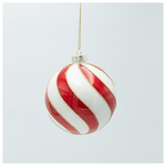 Γυαλινη Μπαλα, Candy με Χρυσο Glitter, σετ 4τμχ, 10cm