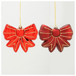 Πλαστικο Στολιδι, Φιογκος, Κοκκινο, σετ 2τμχ, 11cm