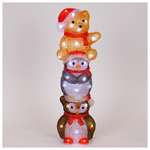 Ακρυλικος Αρκουδος, Πινγκουινος, Κουκουβαγια, 3,5v Μετασχηματιστη, 40 Λευκα Mini Led, 16x14x49cm, Προεκταση Παροχης 5m, Ip44