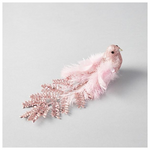 Πουλι Ροζ, με Πουπουλα και Glitter, 24x5x6,5cm