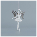 Νεραιδα Ακρυλικη, με Γκρι Φτερα, με Glitter, 9,7x15,7cm