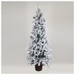 Δεντρο Ελατο Χιονισμενο, Ελβετια, με Ξυλινο Κορμο στη Βαση, 210cm