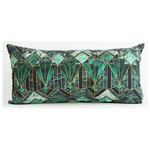 Μαξιλαρι, Πρασινο με Γεωμετρικα Σχηματα, 60x30cm