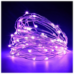 Σειρα, 100 Μινι Led, Σταθερο, 4,5v, με Μετασχηματιστη, Προεκταση Παροχης 500cm, Ασημι Χαλκος, μωβ Led, ana 10cm, Ιρ44