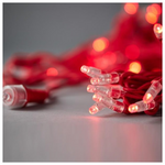 Σειρα, 100 led 5mm, 230v, 3 Επεκτασεις εωσ 9, Κοκκινο Καουτσουκ Καλωδιο, Κοκκινο Led, ανα 10cm, Προεκταση Παροχης 1,5m, Ιρ65