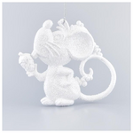 Ποντικακι Ακρυλικο, Λευκο με Glitter, 12,7cm